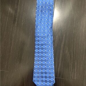 Countess Mara 100% Silk Tie Mens Blue Diamond Geometric Necktie